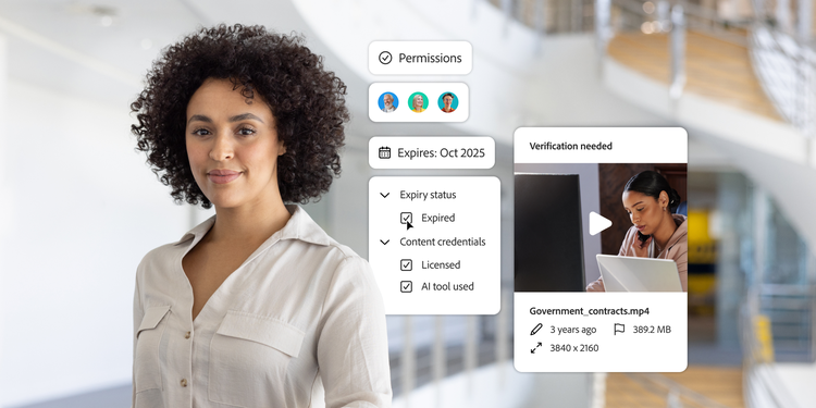 A government professional manages content permissions and verification in Adobe Experience Manager, ensuring compliance, security and authenticity.