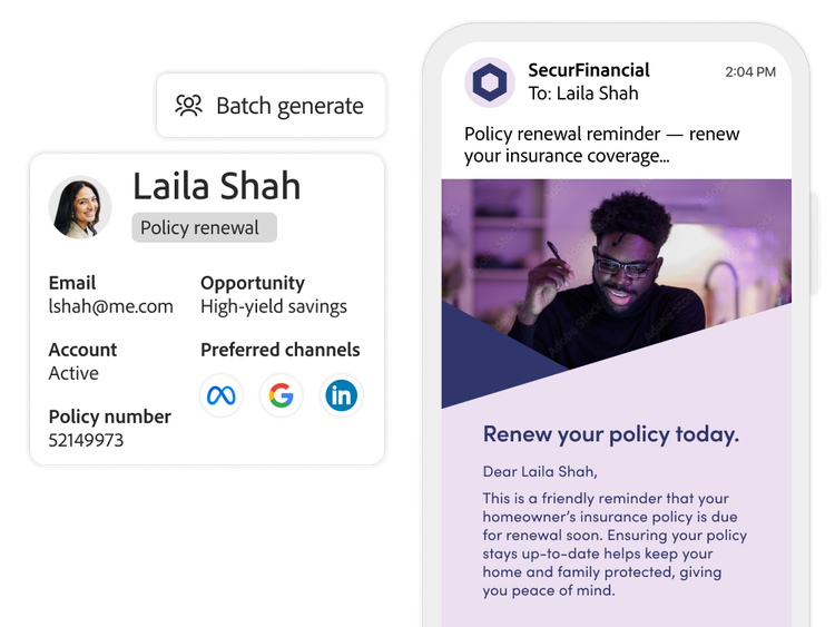 Customer data informing form selection