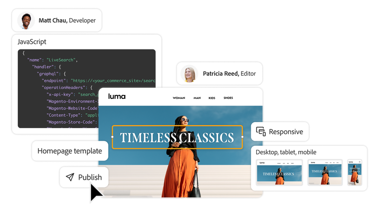 An image showing access controls for governance and compliance within Adobe Experience Manager Sites.