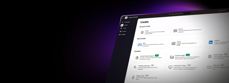 https://main--da-bacom--adobecom.aem.page/assets/videos/products/genstudio-for-performance-marketing/media_13dc7c347216f6c2f6a51d37c446471e11ff6478c.mp4#_autoplay1 | Product UI with ability to create emails, Meta ads, display ads, and web banner templates