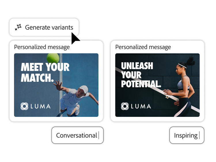 https://main--bacom--adobecom.hlx.page/fragments/products/modal/videos/journey-optimizer/dynamic-content/ai-content-accelerator#ai-content-accelerator | Two AI generated variants personalised for a conversation tone and inspiring tone | :play-medium: